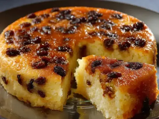 Ароматна бабка з манної крупи з родзинками