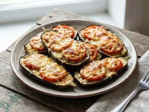 Баклажани по-французьки з сиром та помідорами