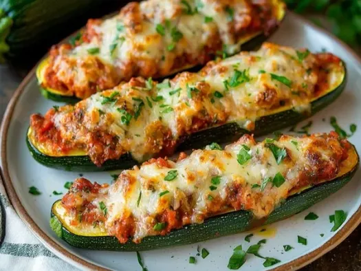 Човники з кабачків з яловичиною та сиром