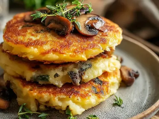 Фото: Деруни з печерицями та цибулею