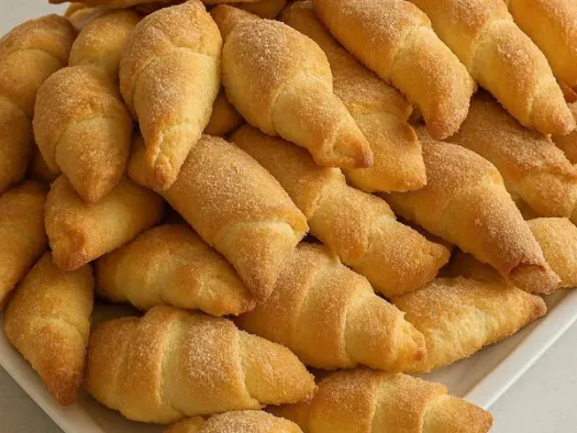 Пишні дріжджові рогалики з начинкою