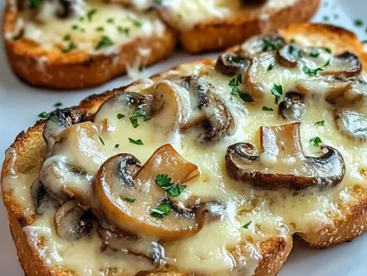 Гарячі бутерброди з грибами та сиром