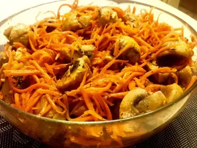 Гриби по-корейськи з морквою