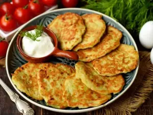Кабачкові оладки (з цибулею)