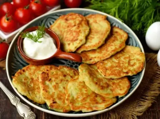 Кабачкові оладки (з цибулею)