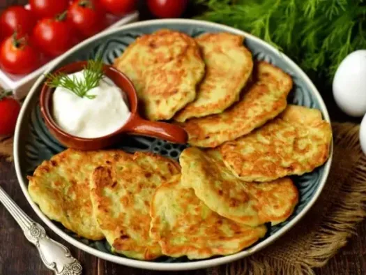 Кабачкові оладки (з цибулею)