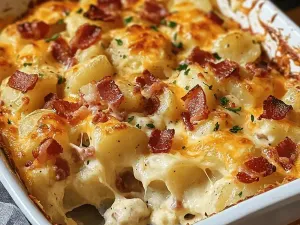 Фото: Картопля запечена з беконом та сиром у духовці