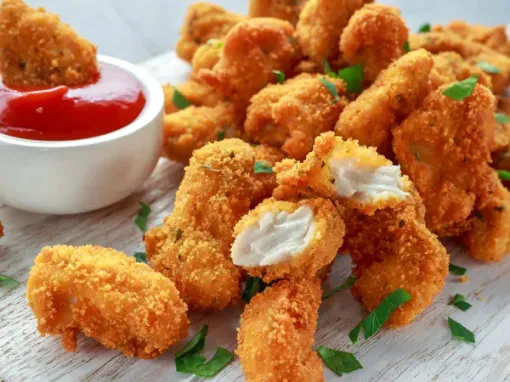 Фото: Запечені курячі нагетси з хрусткими пластівцями