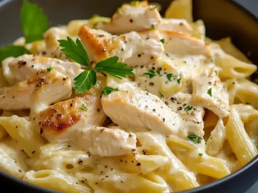 Макарони з курячим філе у вершковому соусі
