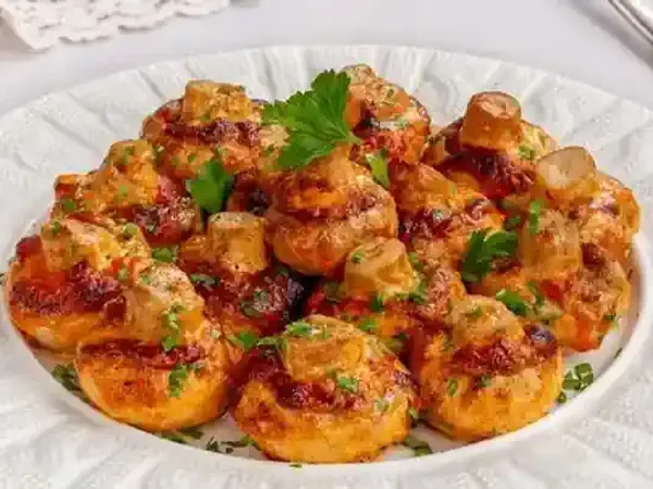 Печериці, запечені з майонезом та прянощами