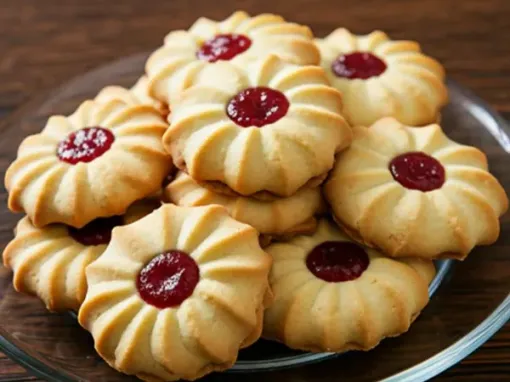 Фото: Домашнє печиво Кураб'є з фруктовим повидлом