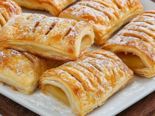 Яблучні пиріжки з листково-дріжджового тіста
