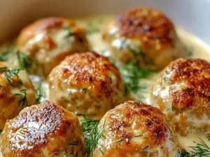 Фото: Тефтелі з кабачками та рисом у сметанному соусі