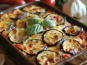 Фото: Запіканка з баклажанів, помідорів та моцарели